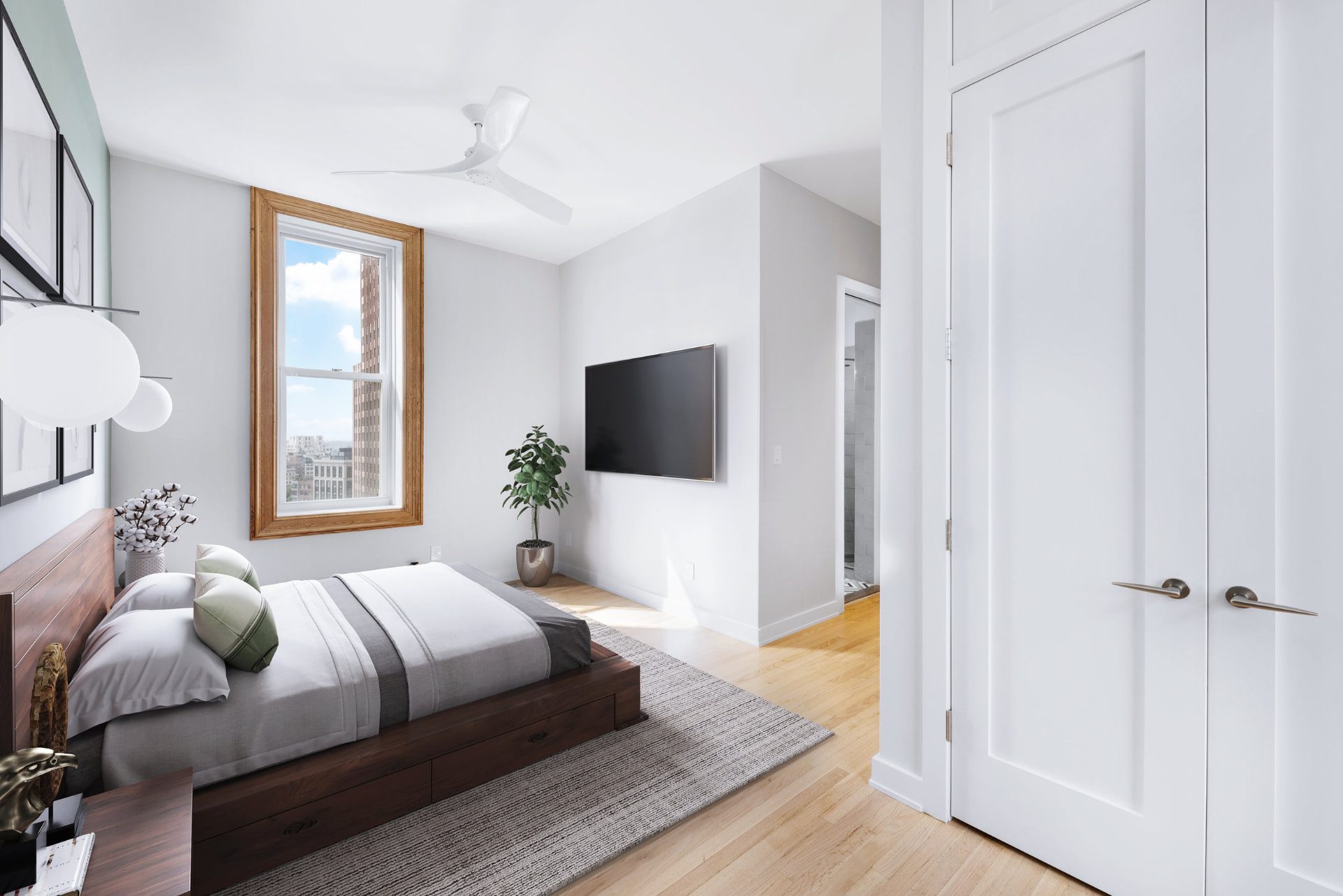 Luxury Tribeca residence renovation at 395 Broadway featuring custom millwork, white oak flooring, and refined marble finishes. — image 6 of 10