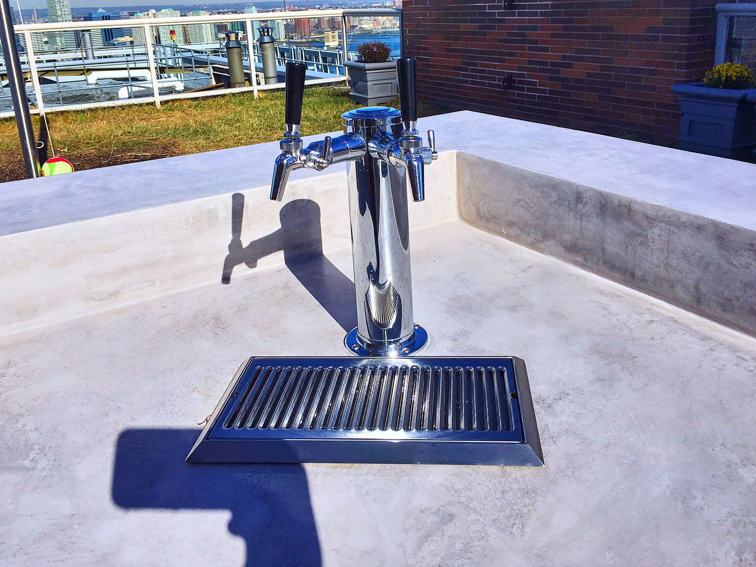 Battery Park City rooftop terrace with built-in seating and city views — image 3 of 6