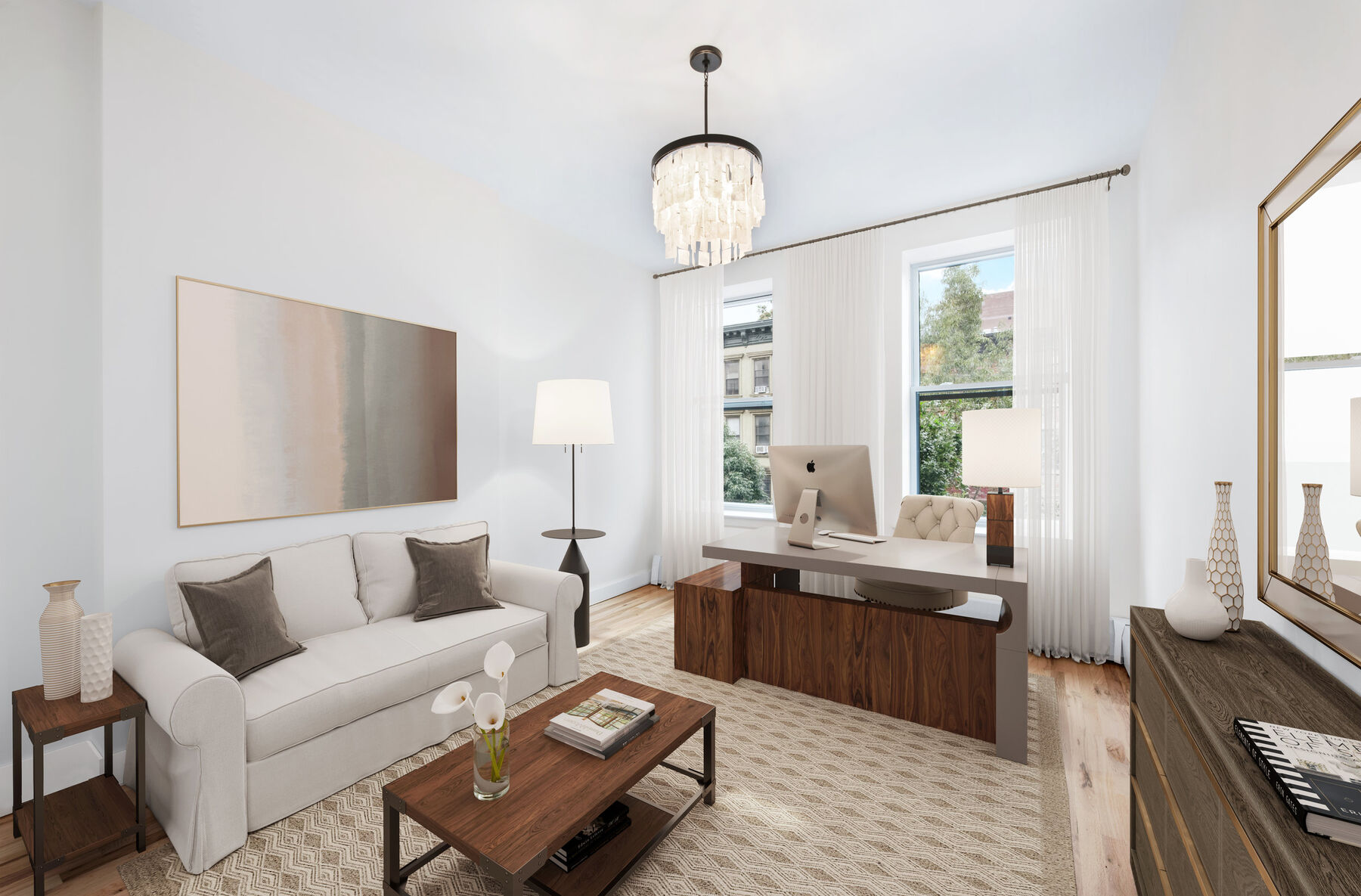 Harlem residence renovation with open living and dining rooms and custom joinery — image 9 of 13