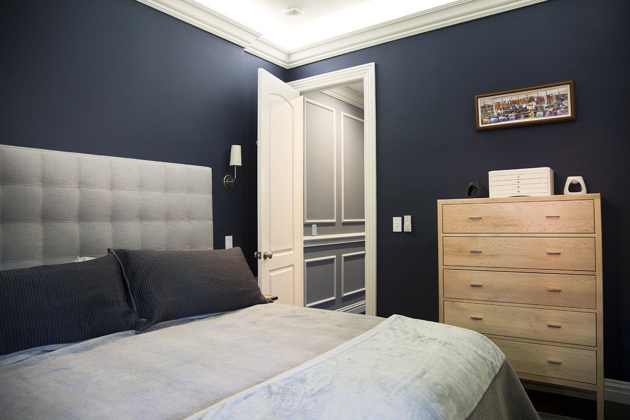 Cobble Hill project hallway with paneled wainscoting, crown moulding and framed artwork — image 6 of 7