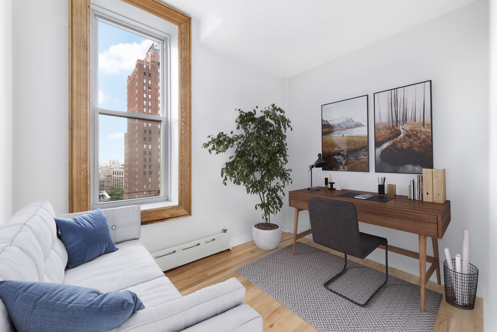 Luxury Tribeca residence renovation at 395 Broadway featuring custom millwork, white oak flooring, and refined marble finishes. — image 4 of 10