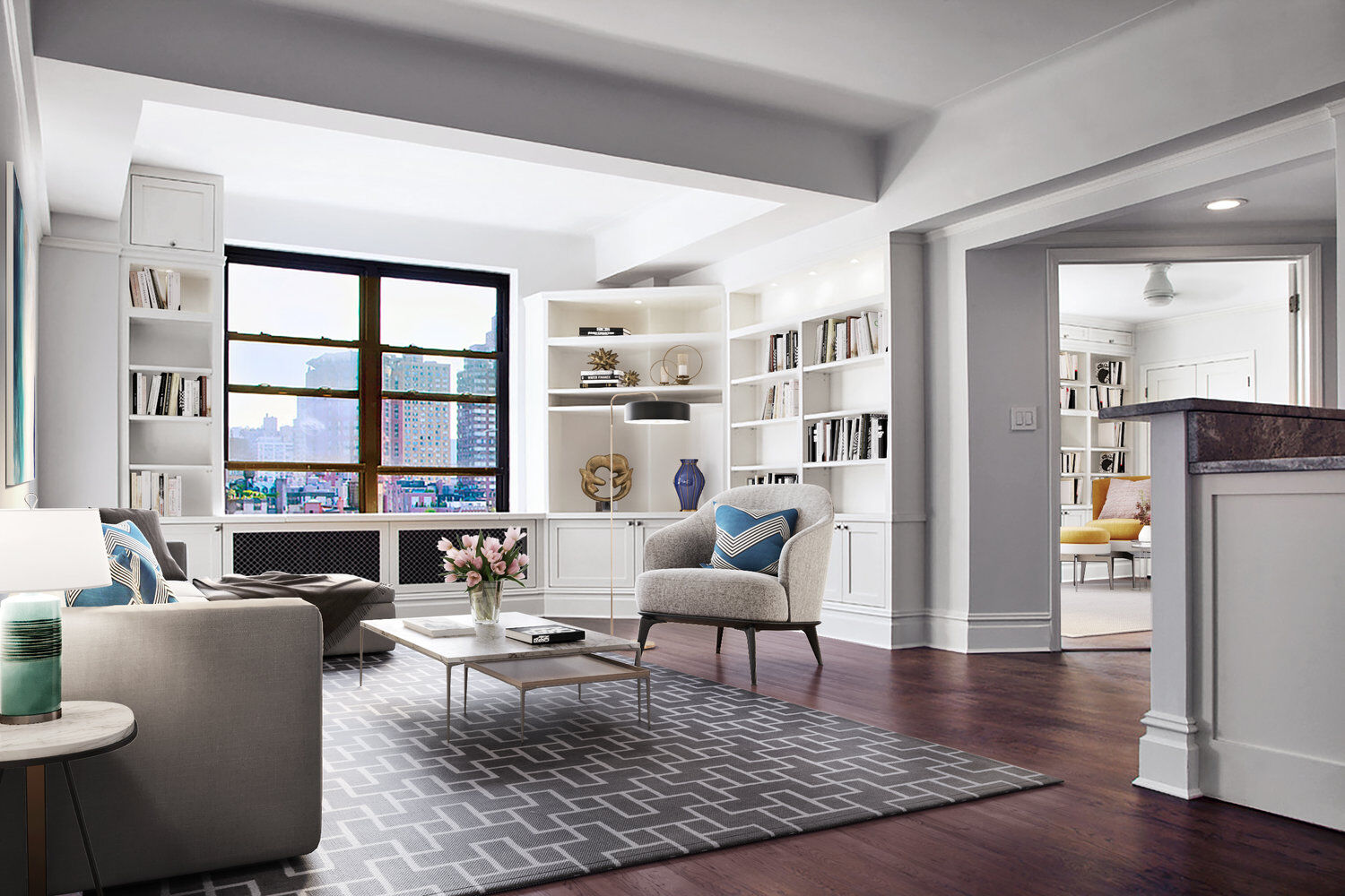 Upper West Side II gut renovation with refined living room finishes — image 3 of 6